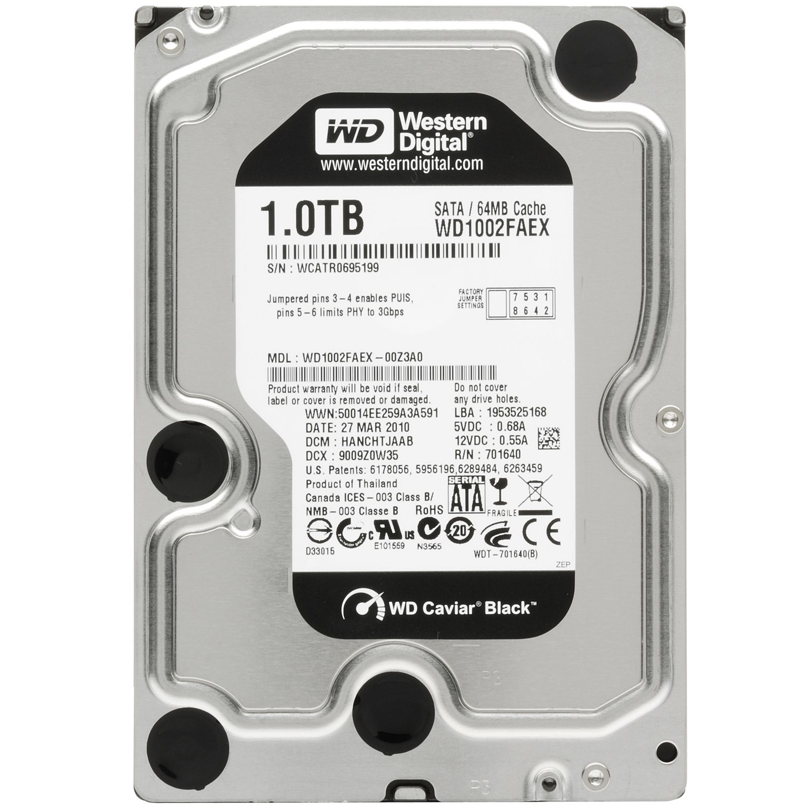 هارد دیسک WESTERN DIGITAL BLACK 1TB