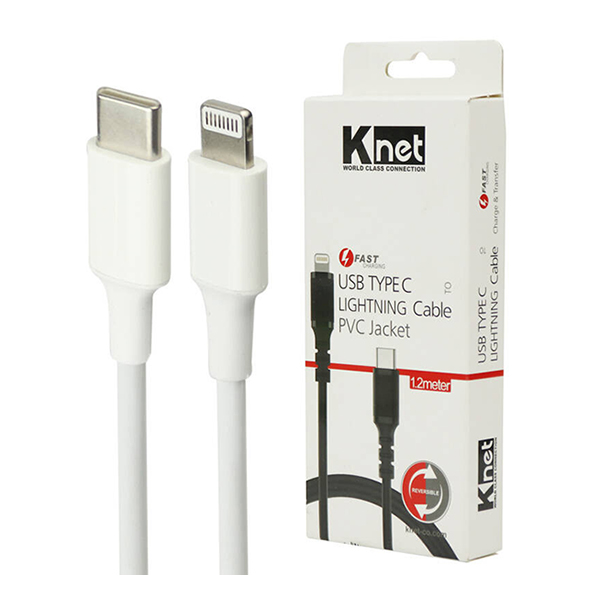 کابل شارژ آیفون Knet مدل TypeC به Lightning